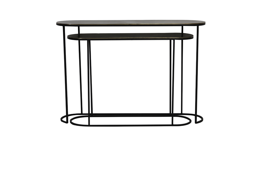 Light & Living - Side BOCOV - 118x28x81cm - Brons - Set van 2