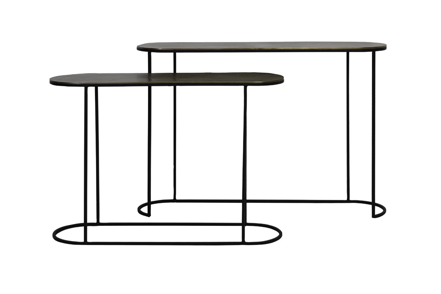 Light & Living - Side BOCOV - 118x28x81cm - Brons - Set van 2