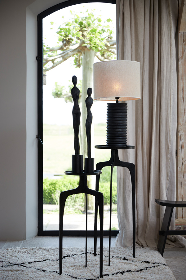 Light & Living - Zuil PANO - Ø35x100cm - Donker brons/ Zwart - Set van 2
