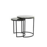 Light & Living - Bijzettafel ALFIO - Ø49x53.5cm - Bruin - Set van 2