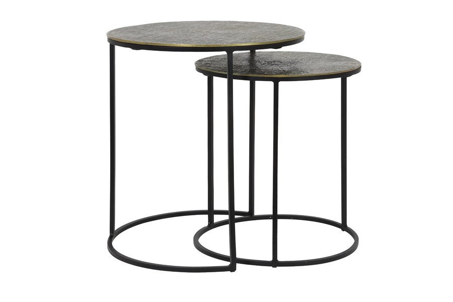 Light & Living - Bijzettafel RENGO - Ø49x52cm - Brons - Set van 2