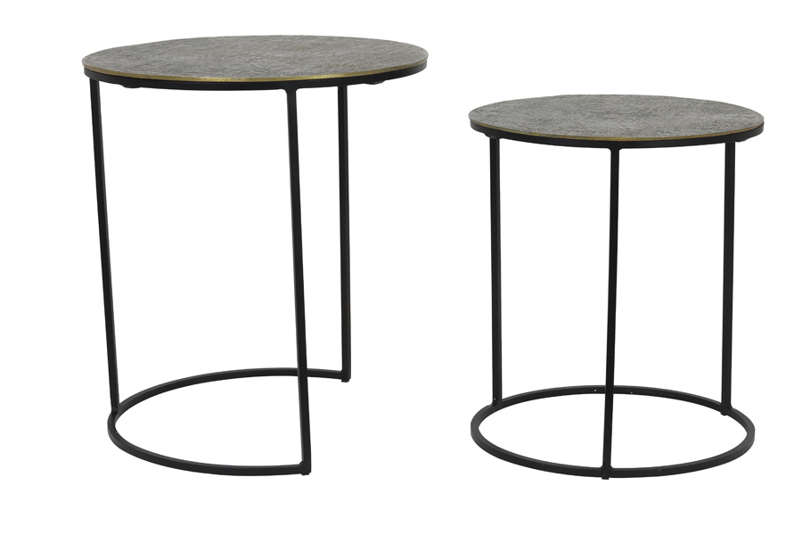Light & Living - Bijzettafel RENGO - Ø49x52cm - Brons - Set van 2