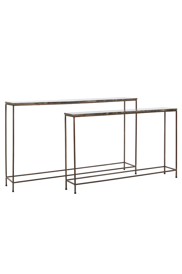 Light & Living - Side MORENA - 140x25x82cm - Bruin - Set van 2