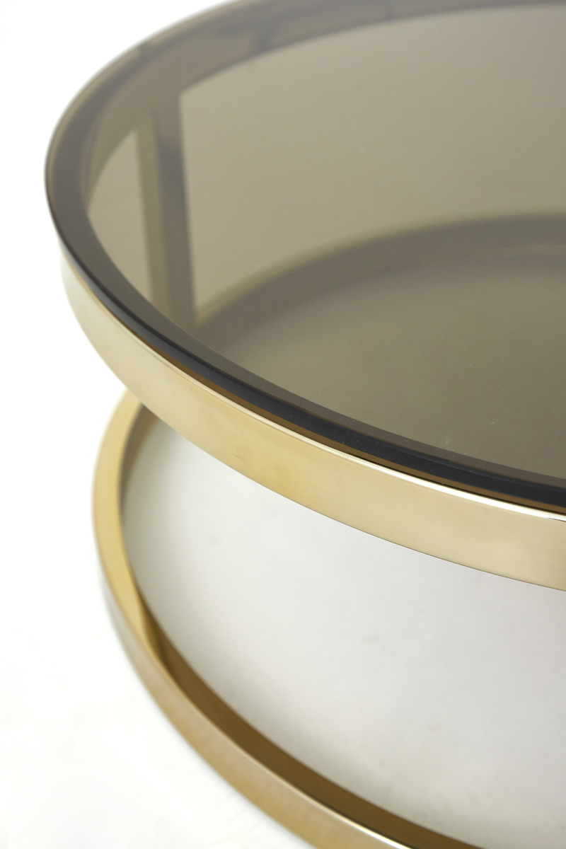 Light & Living - Salontafel MILAGRO - Ø100.5x36.5cm - Goud - Set van 2