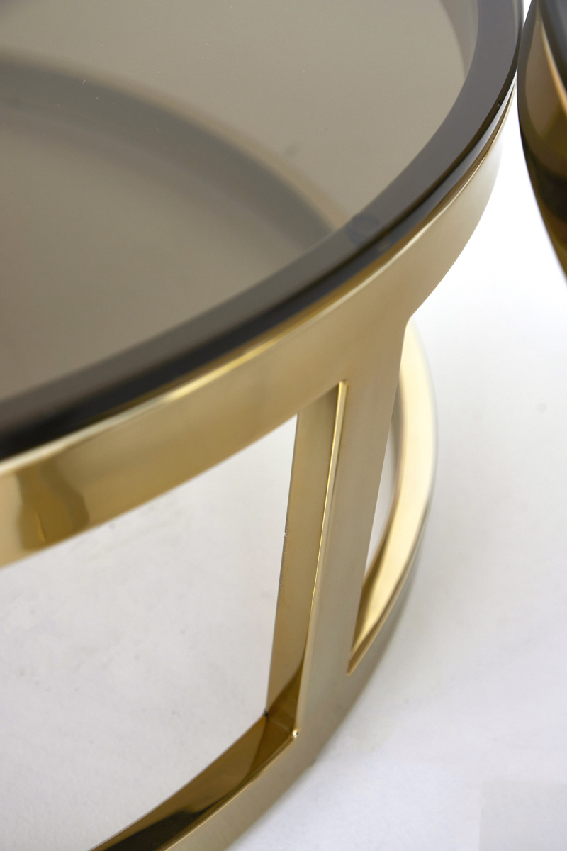 Light & Living - Salontafel MILAGRO - Ø100.5x36.5cm - Goud - Set van 2