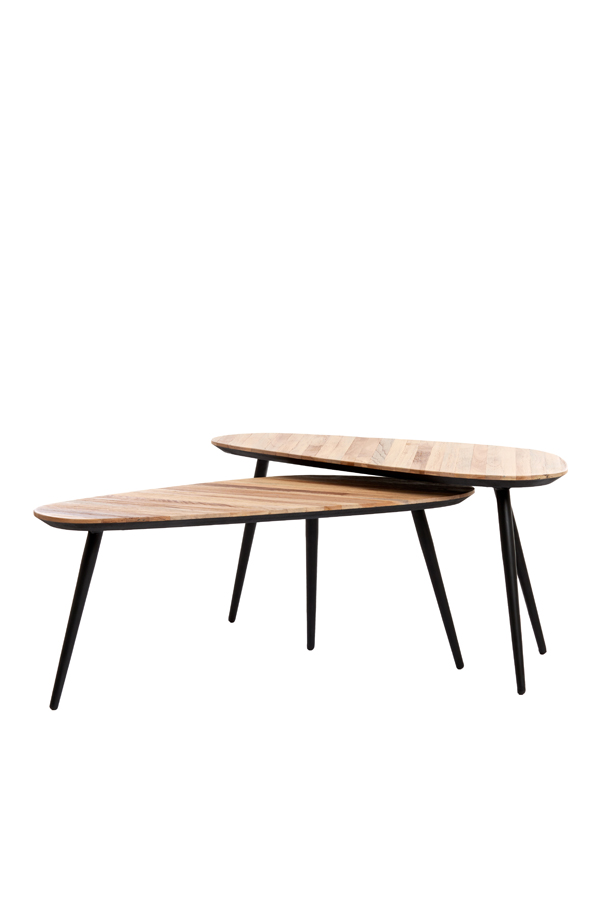 Light & Living - Salontafel VIEJO - 84x39x39cm - Bruin - Set van 2