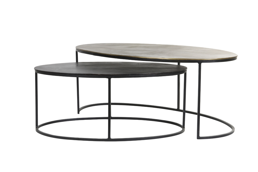 Light & Living - Salontafel PAXSON - 103x60x40cm - Brons - Set van 2
