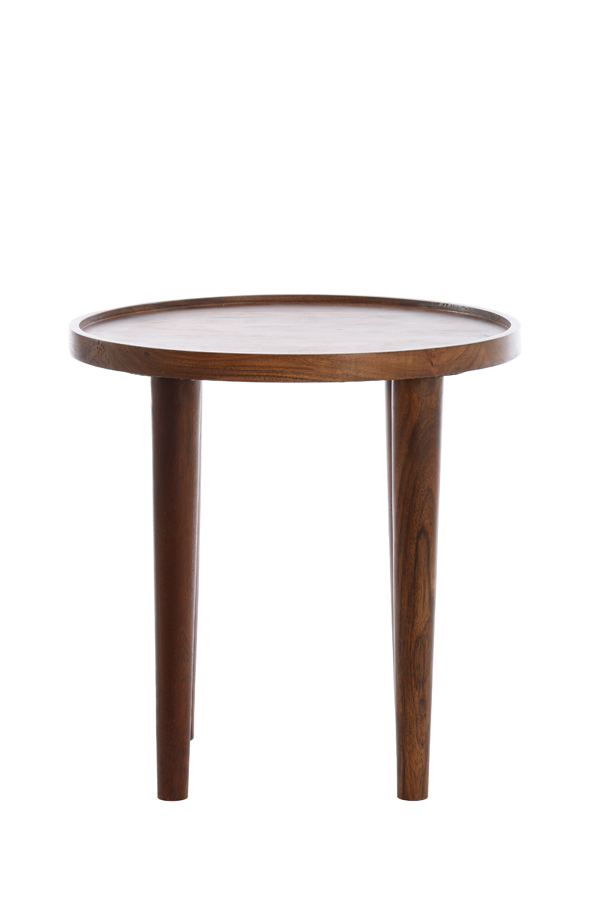 Light & Living - Bijzettafel QIANO - Ø49x49cm - Bruin