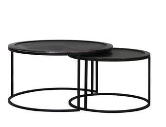 Light & Living - Salontafel TALCA - Ø78x42cm - Zwart - Set van 2