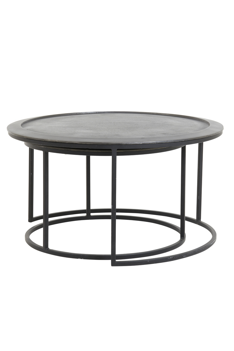 Light & Living - Salontafel TALCA - Ø78x42cm - Zwart - Set van 2