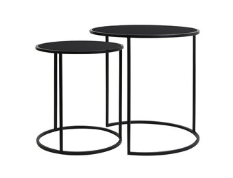 Light & Living - Bijzettafel DUARTE - Ø50x52cm - Zwart - Set van 2