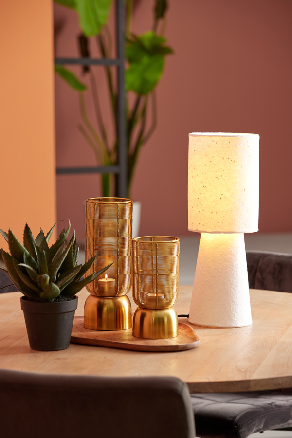 Light & Living - Tafellamp RAENI - Ø16x46.5cm - Wit