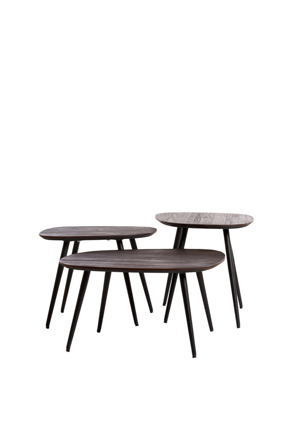 Light & Living - Salontafel VIEJO - 62x42x38cm - Bruin - Set van 3