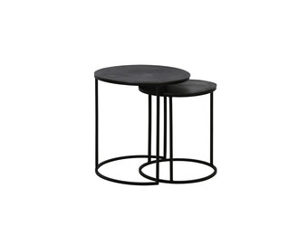 Light & Living - Bijzettafel TALCA - Ø49x50.5cm - Zwart - Set van 2
