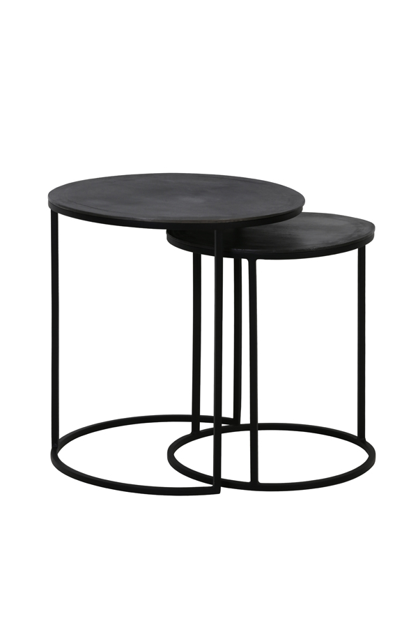 Light & Living - Bijzettafel TALCA - Ø49x50.5cm - Zwart - Set van 2