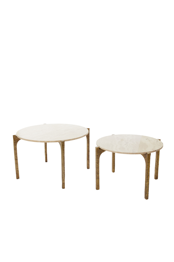 Light & Living - Salontafel KANAE - Ø76x44cm - Bruin - Set van 2