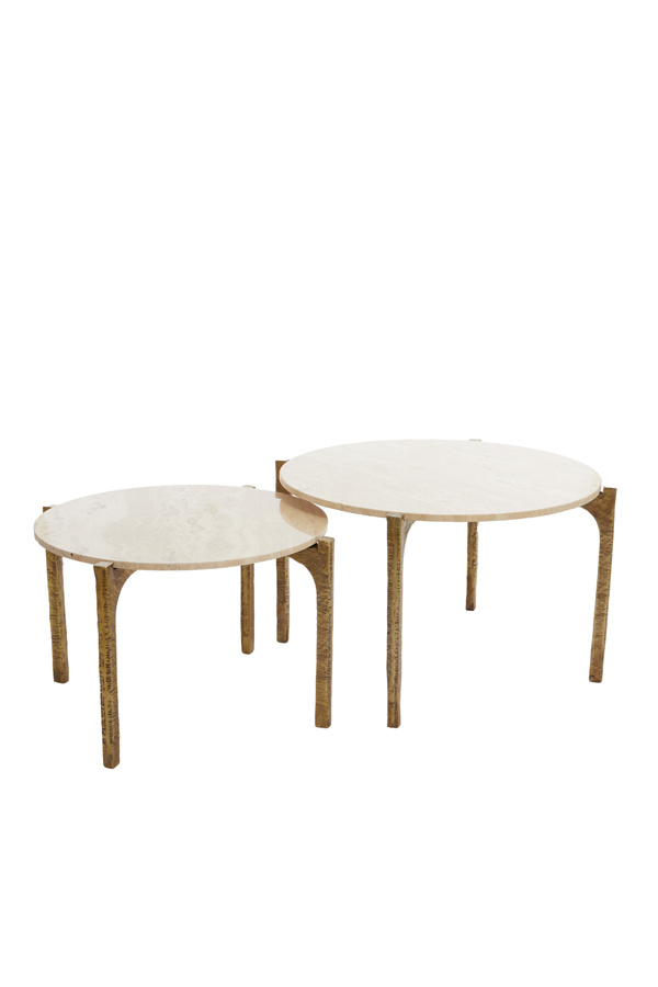 Light & Living - Salontafel KANAE - Ø76x44cm - Bruin - Set van 2