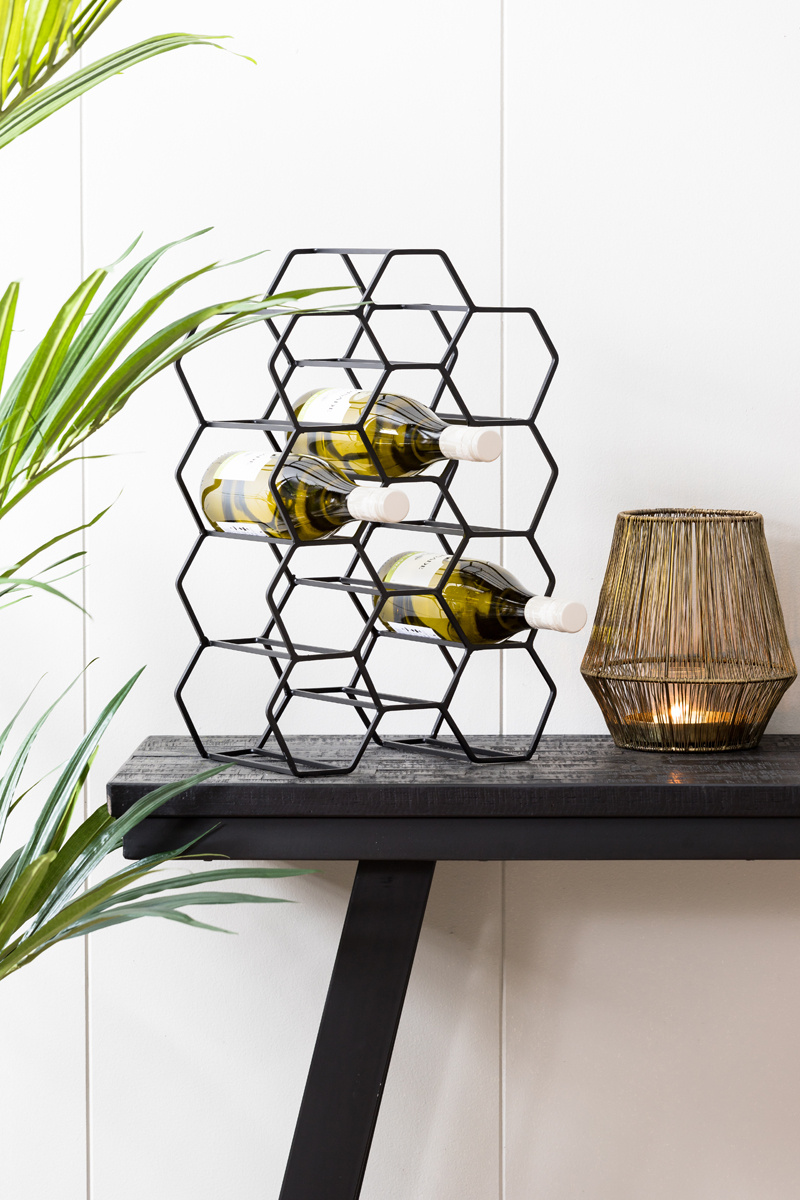 Light & Living - Wijnrek SALBRIS - 30x18x46cm - Zwart