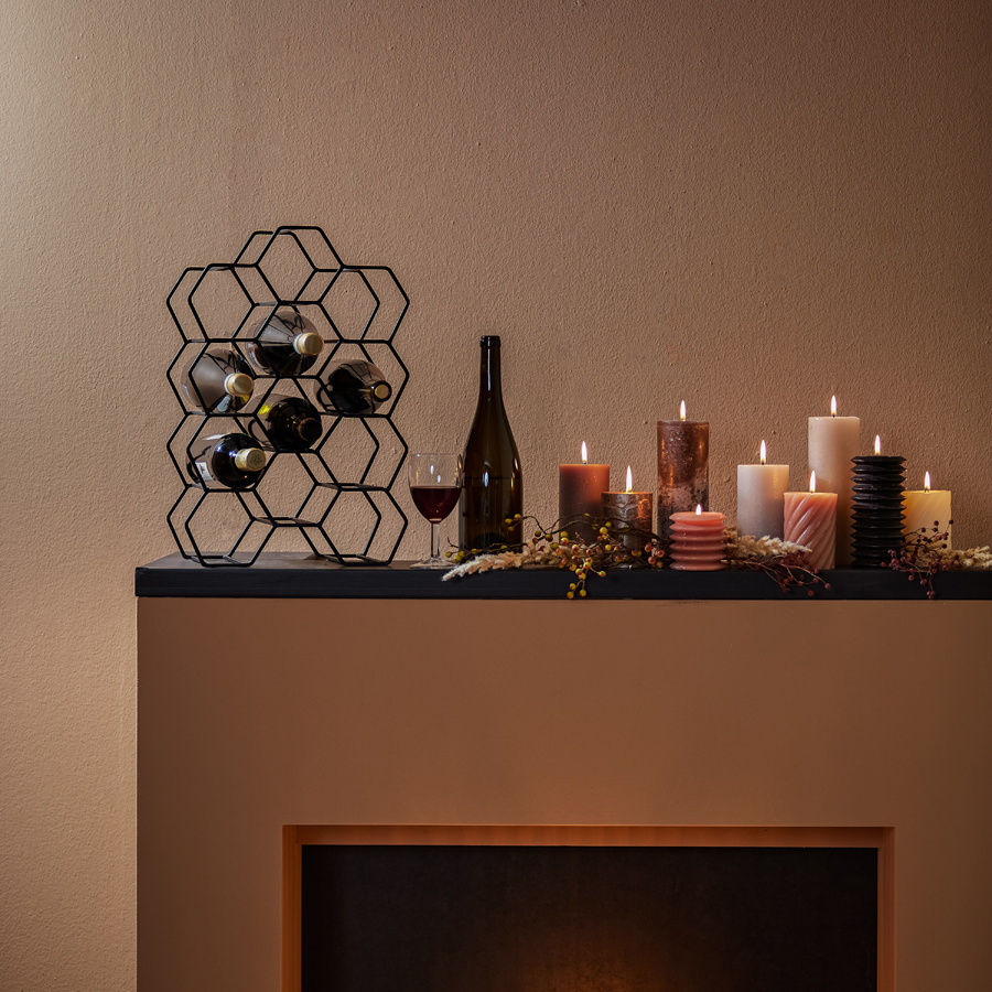 Light & Living - Wijnrek SALBRIS - 30x18x46cm - Zwart
