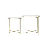 Light & Living - Bijzettafel BESOT - Ø52x50cm - Bruin - Set van 2