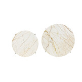 Light & Living - Bijzettafel BESOT - Ø52x50cm - Bruin - Set van 2