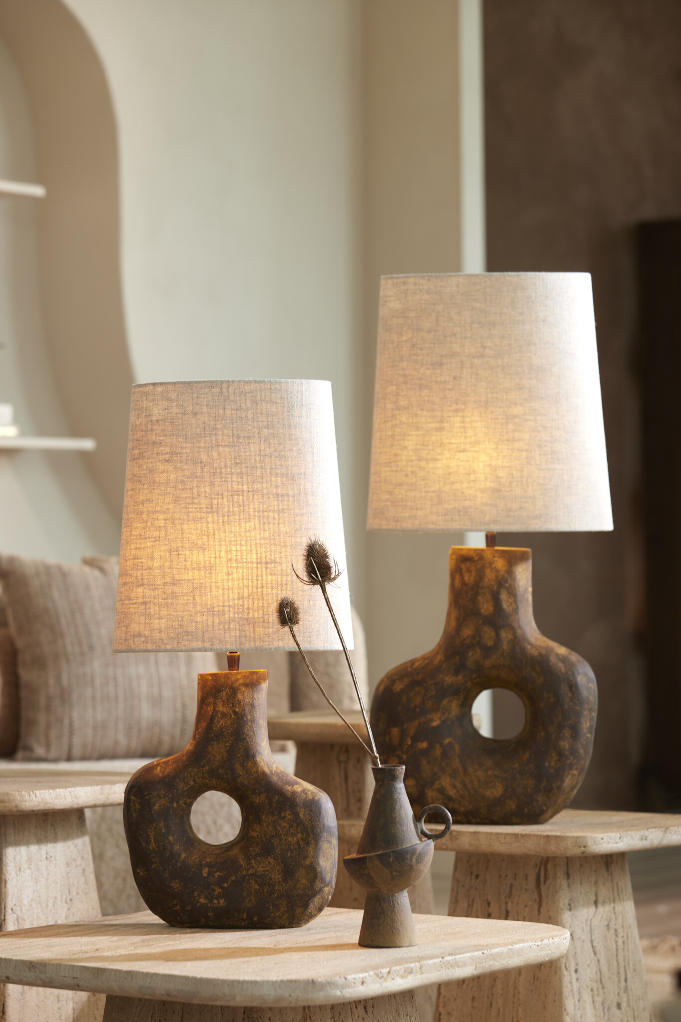 Light & Living - Lampvoet TARUGI - 27x8.5x40cm - Bruin
