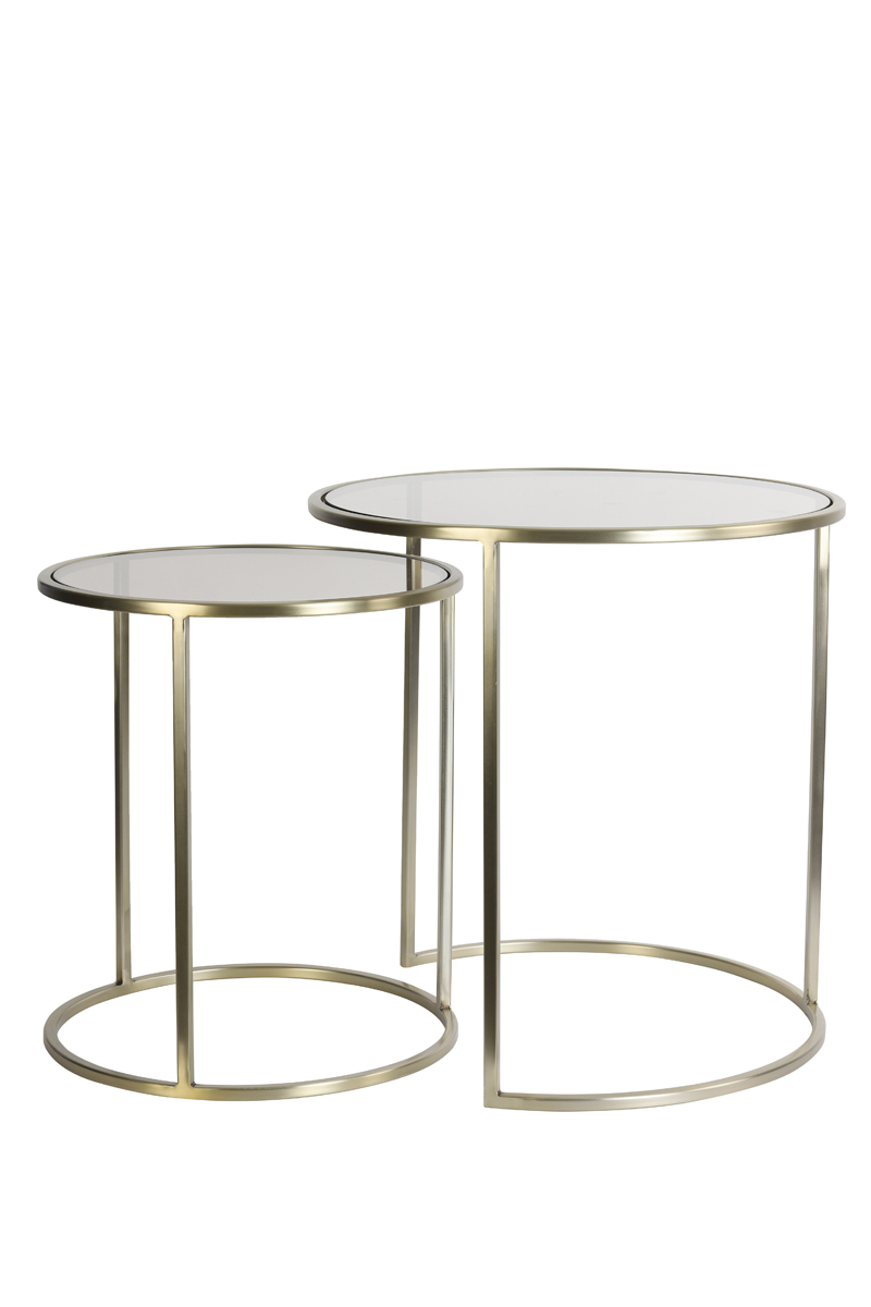 Light & Living - Bijzettafel DUARTE - Ø50x52cm - Goud - Set van 2