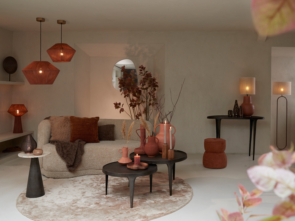 Light & Living - Salontafel TOBIAS - Ø75x44cm - Bruin - Set van 2
