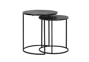 Light & Living - Bijzettafel RENGO - Ø49x52cm - Zwart - Set van 2
