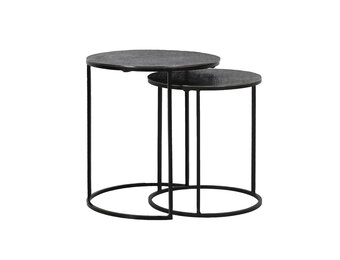 Light & Living - Bijzettafel RENGO - Ø49x52cm - Zwart - Set van 2