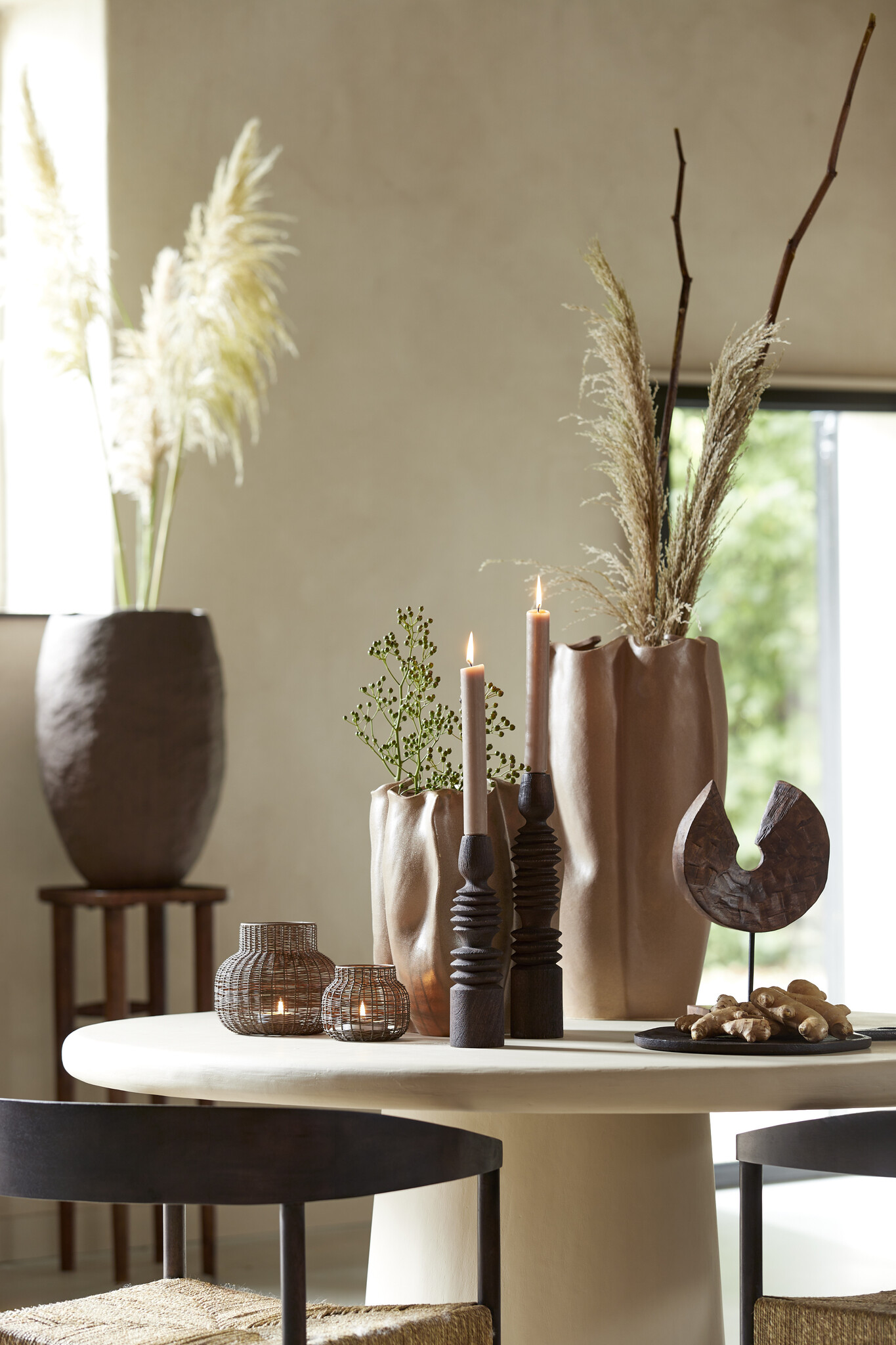 Light & Living - Eettafel KULONA - Ø140x76cm - Bruin