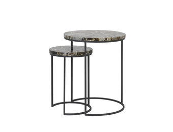 Light & Living - Bijzettafel AXAT - Ø41x50cm - Bruin - Set van 2