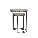 Light & Living - Bijzettafel AXAT - Ø41x50cm - Bruin - Set van 2