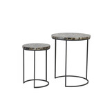 Light & Living - Bijzettafel AXAT - Ø41x50cm - Bruin - Set van 2