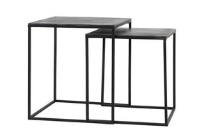 Light & Living - Bijzettafel BANOS - Ø44.5x50.5cm - Zilver - Set van 2