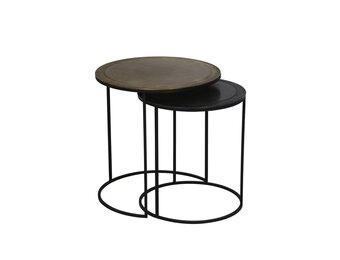 Light & Living - Bijzettafel TALCA - Ø49x52cm - Brons - Set van 2