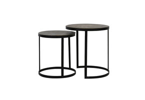 Light & Living - Bijzettafel TRELO - Ø49x52cm - Brons - Set van 2