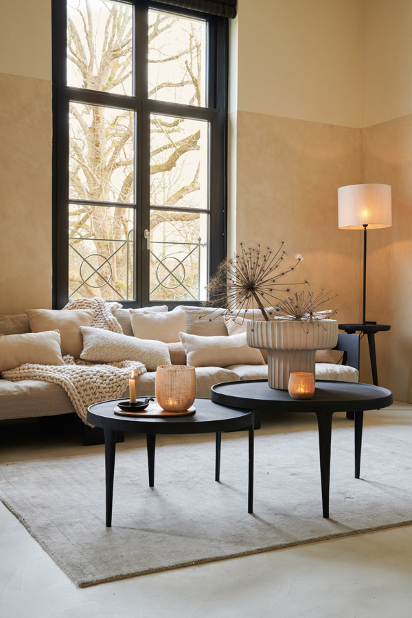 Light & Living - Salontafel TOBIAS - Ø75x44cm - Zwart - Set van 2