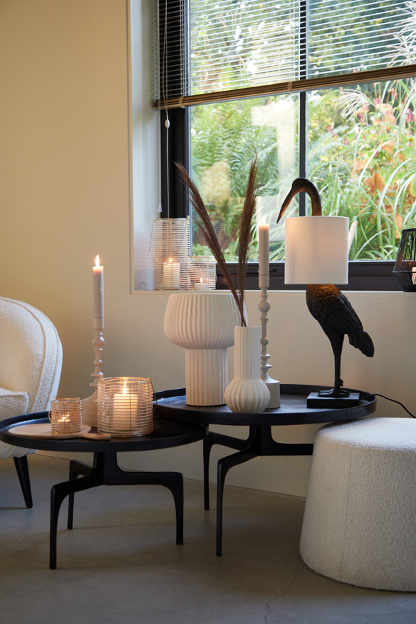 Light & Living - Salontafel TOBIAS - Ø75x44cm - Zwart - Set van 2