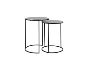 Light & Living - Bijzettafel THIZAS - Ø40x53.5cm - Zilver - Set van 2