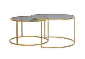 Light & Living - Salontafel DUARTE - Ø75x44cm - Goud - Set van 2