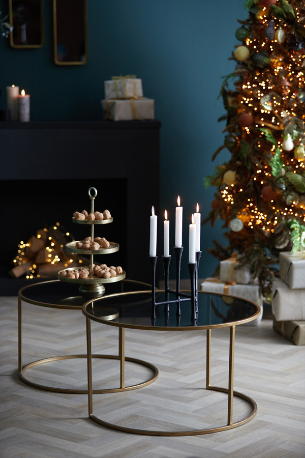 Light & Living - Salontafel DUARTE - Ø75x44cm - Goud - Set van 2