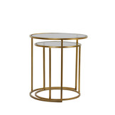 Light & Living - Bijzettafel DUARTE - Ø50x52cm - Goud - Set van 2