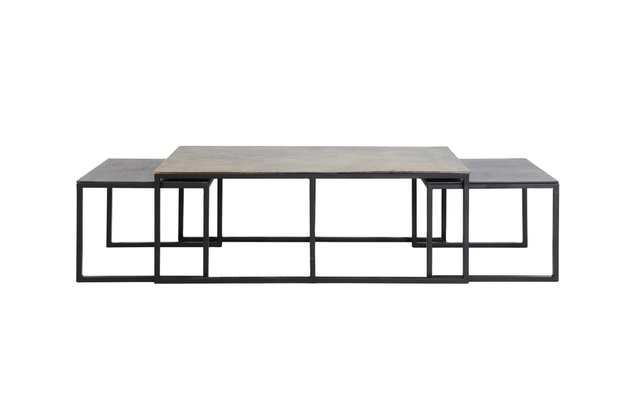 Light & Living - Salontafel KUMALU - 120x60x45cm - Brons - Set van 3