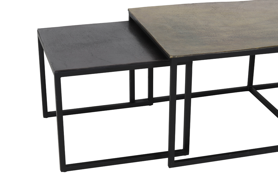 Light & Living - Salontafel KUMALU - 120x60x45cm - Brons - Set van 3