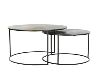 Light & Living - Salontafel PRIMO - Ø76x41cm - Brons - Set van 2