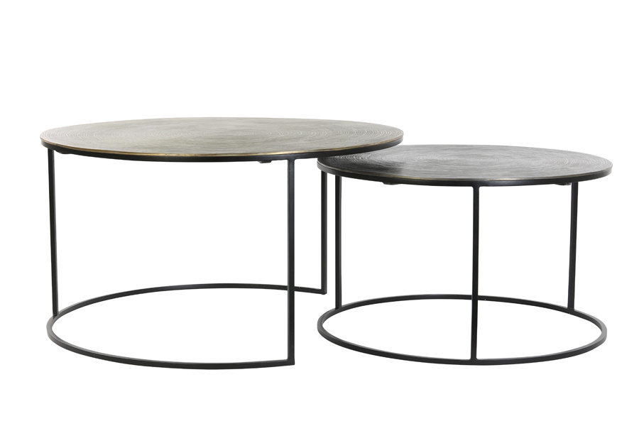 Light & Living - Salontafel PRIMO - Ø76x41cm - Brons - Set van 2