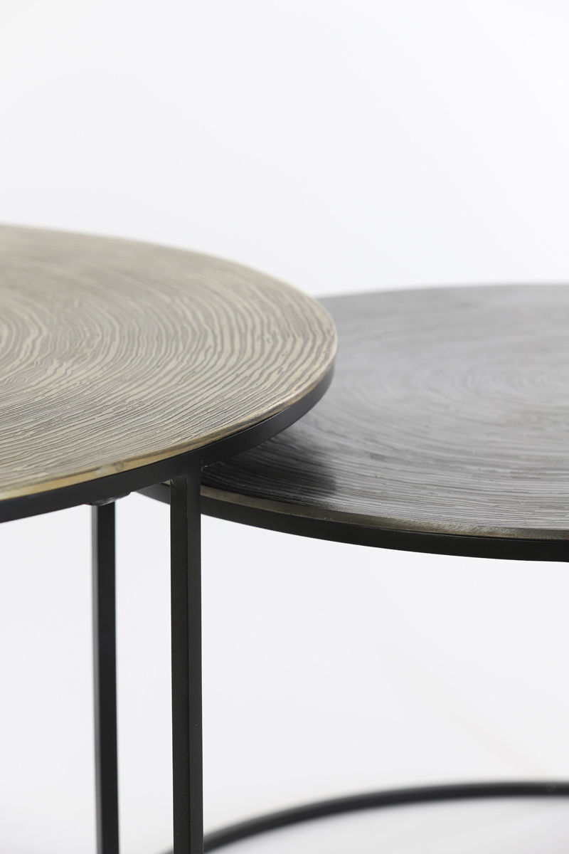 Light & Living - Salontafel PRIMO - Ø76x41cm - Brons - Set van 2