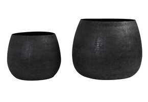 Light & Living - Pot GENOLU - Ø50x37.5cm - Zwart - Set van 2