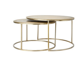 Light & Living - Salontafel TALCA - Ø75x45cm - Goud - Set van 2